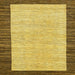 Square Machine Washable Abstract Yellow Rug, wshabs17