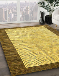 Abstract Yellow Oriental Rug, abs17