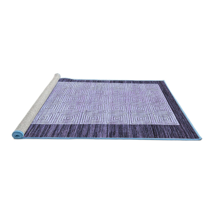 Sideview of Machine Washable Oriental Blue Modern Rug, wshabs17blu
