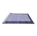 Sideview of Machine Washable Oriental Blue Modern Rug, wshabs17blu