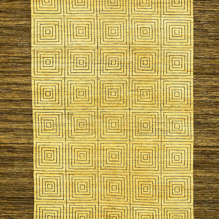 Machine Washable Abstract Yellow Rug, wshabs17
