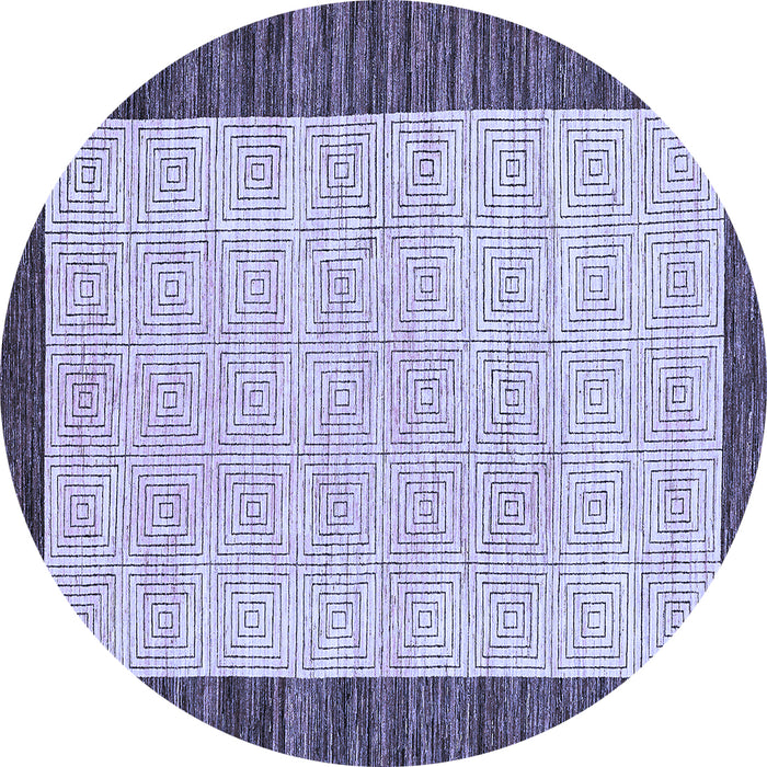 Round Oriental Blue Modern Rug, abs17blu