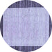 Round Oriental Blue Modern Rug, abs17blu