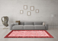 Machine Washable Oriental Red Modern Rug, wshabs17red