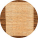 Round Oriental Orange Modern Rug, abs17org