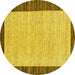 Round Oriental Yellow Modern Rug, abs17yw