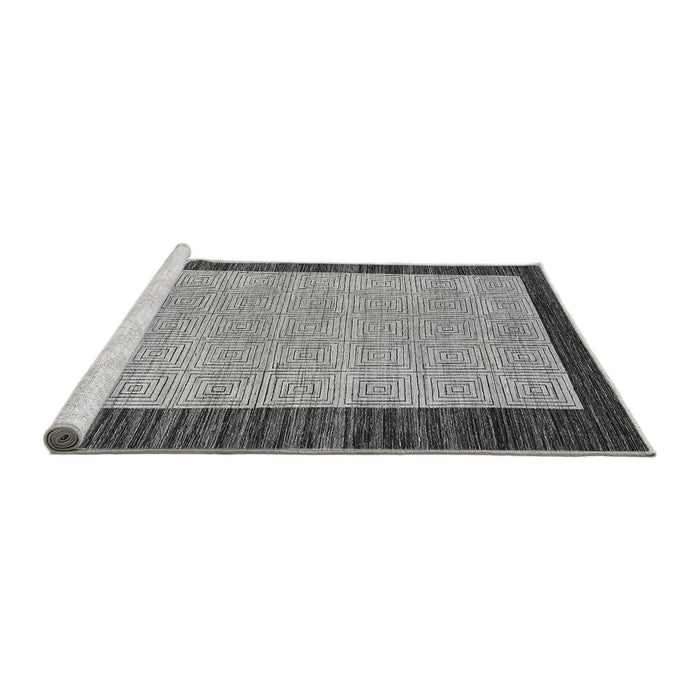 Sideview of Machine Washable Oriental Gray Modern Rug, wshabs17gry
