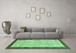 Machine Washable Oriental Turquoise Modern Area Rugs in a Living Room,, wshabs17turq