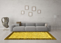 Machine Washable Oriental Yellow Modern Rug, wshabs17yw