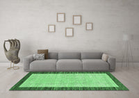 Machine Washable Oriental Emerald Green Modern Rug, wshabs17emgrn