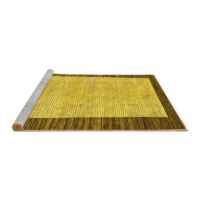Sideview of Machine Washable Oriental Yellow Modern Rug, wshabs17yw