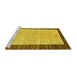 Sideview of Machine Washable Oriental Yellow Modern Rug, wshabs17yw