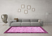 Machine Washable Oriental Purple Modern Area Rugs in a Living Room, wshabs17pur