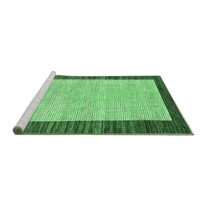 Sideview of Machine Washable Oriental Emerald Green Modern Area Rugs, wshabs17emgrn