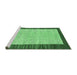 Sideview of Machine Washable Oriental Emerald Green Modern Area Rugs, wshabs17emgrn