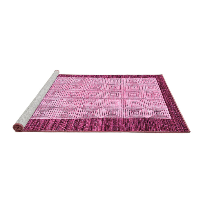 Sideview of Machine Washable Oriental Pink Modern Rug, wshabs17pnk