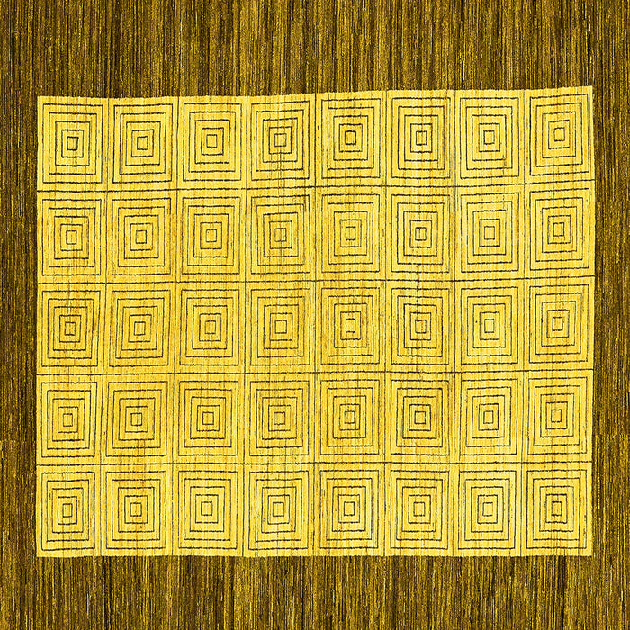 Square Oriental Yellow Modern Rug, abs17yw