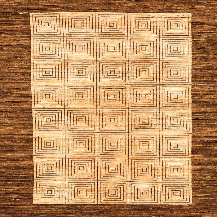 Square Machine Washable Oriental Orange Modern Area Rugs, wshabs17org