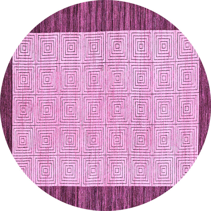 Round Machine Washable Oriental Purple Modern Area Rugs, wshabs17pur
