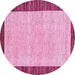 Round Oriental Pink Modern Rug, abs17pnk