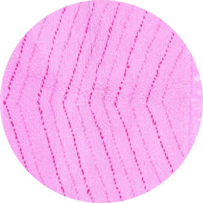 Round Machine Washable Solid Pink Modern Rug, wshabs1800pnk