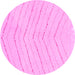 Round Machine Washable Solid Pink Modern Rug, wshabs1800pnk