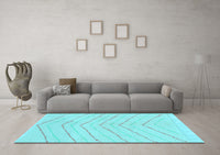 Machine Washable Solid Light Blue Modern Rug, wshabs1800lblu