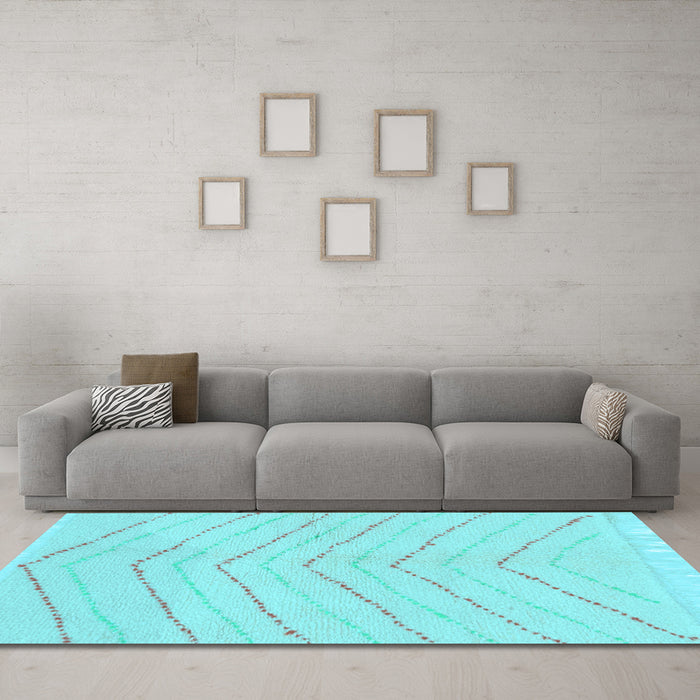 Machine Washable Solid Light Blue Modern Rug in a Living Room, wshabs1800lblu