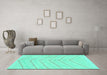 Machine Washable Solid Turquoise Modern Area Rugs in a Living Room,, wshabs1800turq