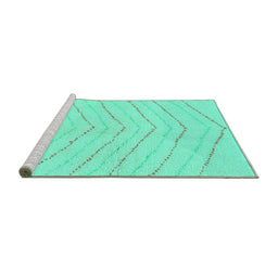 Sideview of Machine Washable Solid Turquoise Modern Area Rugs, wshabs1800turq
