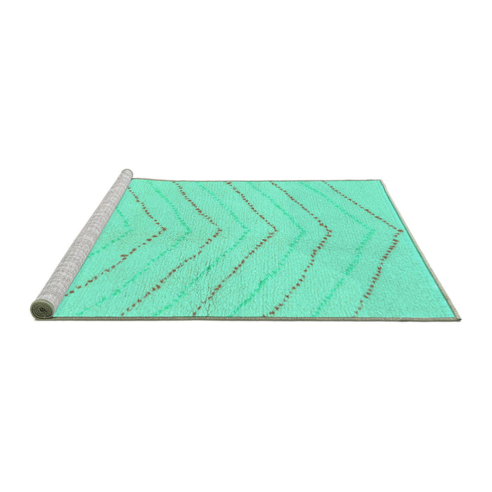 Sideview of Machine Washable Solid Turquoise Modern Area Rugs, wshabs1800turq