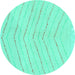 Round Solid Turquoise Modern Rug, abs1800turq