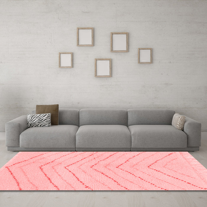 Modern Red Washable Rugs