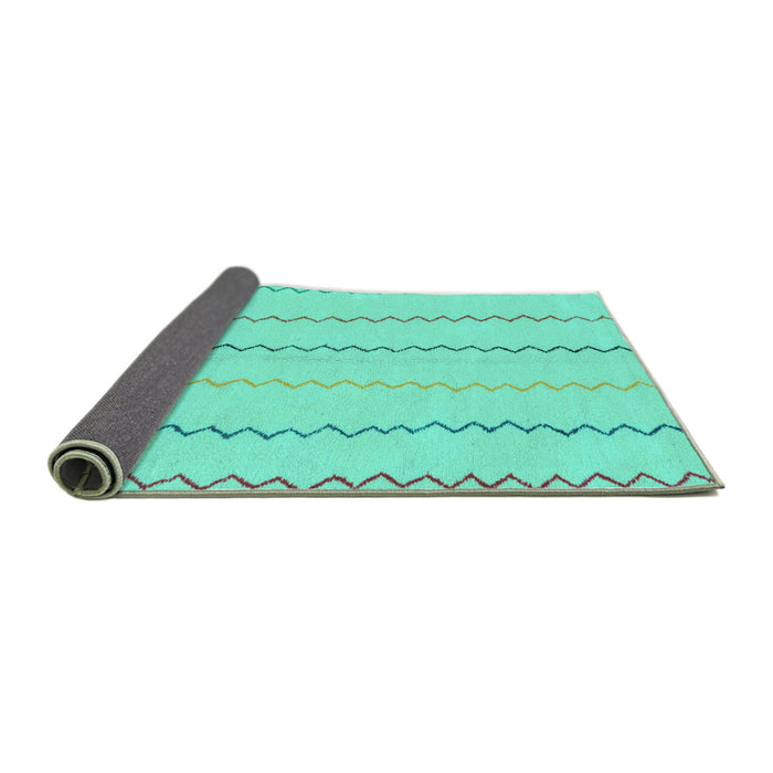Sideview of Solid Turquoise Modern Rug, abs1801turq