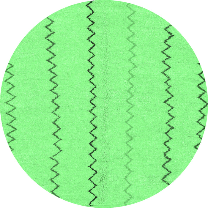 Round Machine Washable Solid Emerald Green Modern Area Rugs, wshabs1801emgrn