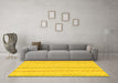 Machine Washable Solid Yellow Modern Rug in a Living Room, wshabs1801yw