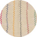 Round Abstract Brown Solid Rug, abs1801