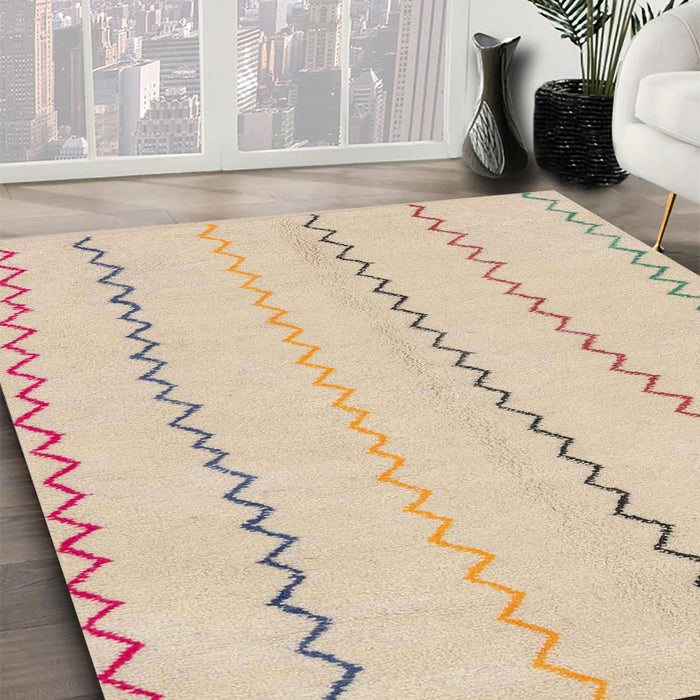 Machine Washable Abstract Brown Sugar Brown Rug in a Family Room, wshabs1801