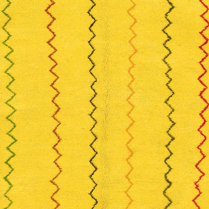 Machine Washable Solid Yellow Modern Rug, wshabs1801yw