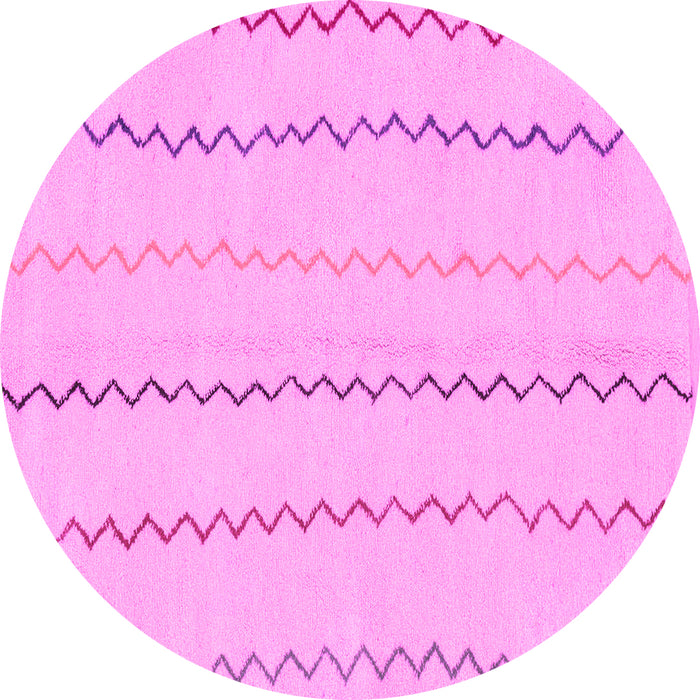 Round Solid Pink Modern Rug, abs1801pnk
