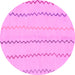 Round Solid Pink Modern Rug, abs1801pnk