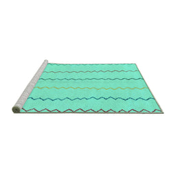 Sideview of Machine Washable Solid Turquoise Modern Area Rugs, wshabs1801turq