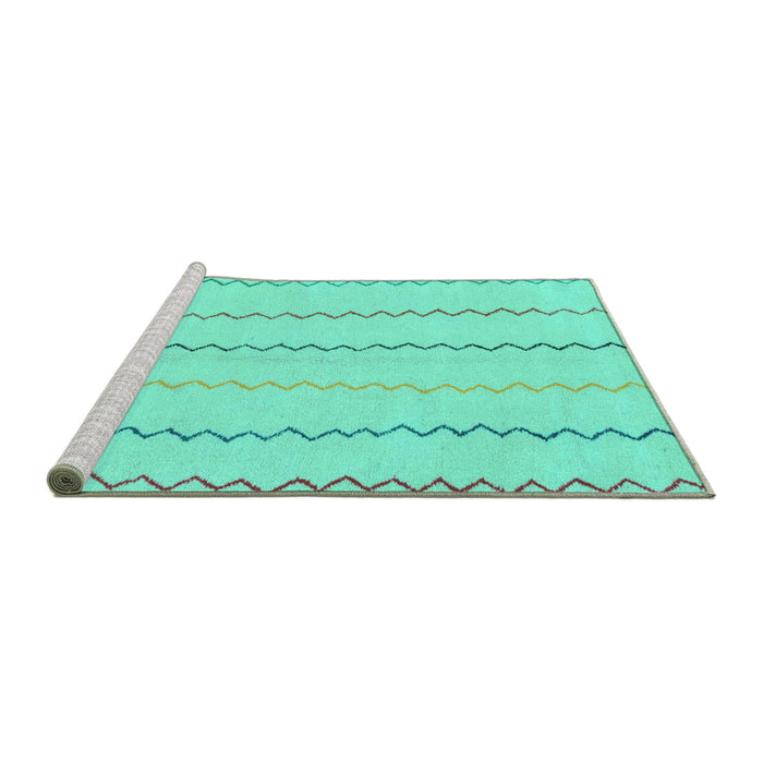 Sideview of Machine Washable Solid Turquoise Modern Area Rugs, wshabs1801turq