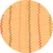 Round Machine Washable Solid Orange Modern Area Rugs, wshabs1801org