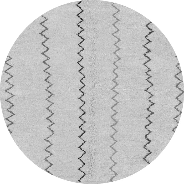 Round Machine Washable Solid Gray Modern Rug, wshabs1801gry