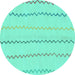 Round Solid Turquoise Modern Rug, abs1801turq