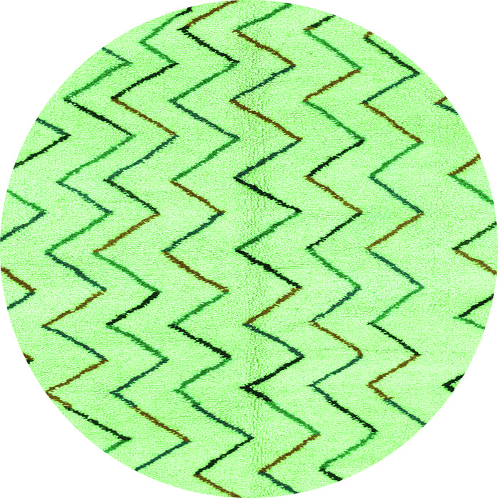 Round Solid Green Modern Rug, abs1802grn