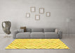 Machine Washable Solid Yellow Modern Rug in a Living Room, wshabs1802yw