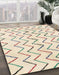 Machine Washable Abstract Navajo White Rug in a Family Room, wshabs1802