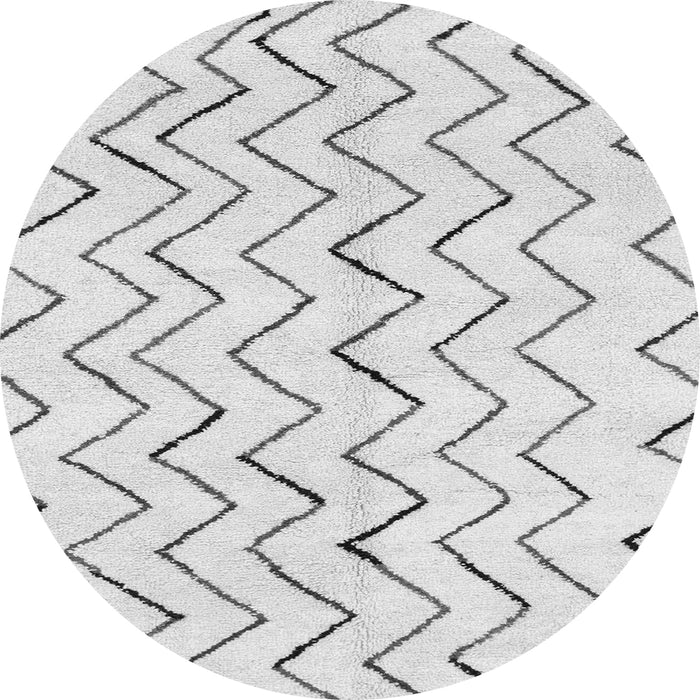 Round Machine Washable Solid Gray Modern Rug, wshabs1802gry